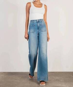 NEW LEVEL99 victoria wide leg trouser in blue